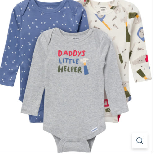 3-Pack Baby Boys Daddy's Little Helper Long Sleeve Onesies® Bodysuits – Gerber Childrenswear