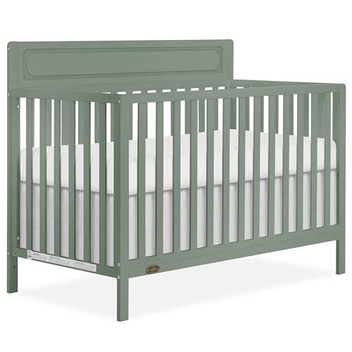 Dream On Me Avery 5-in-1 Convertible Full-Size Baby Crib, Meadow Green | Converts to Toddler, Day & Full-Size Bed, 3-Position Mattress Heights, GREENGUARD Gold Certified, Fits Standard Baby Mattress