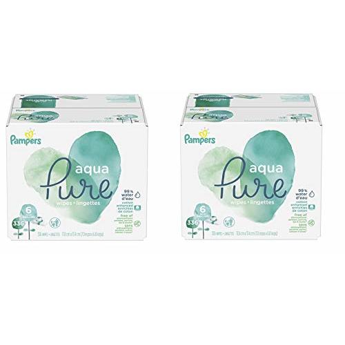 Pampers Aqua Pure 6X Pop-Top Sensitive Water Baby Wipes, 672 Count