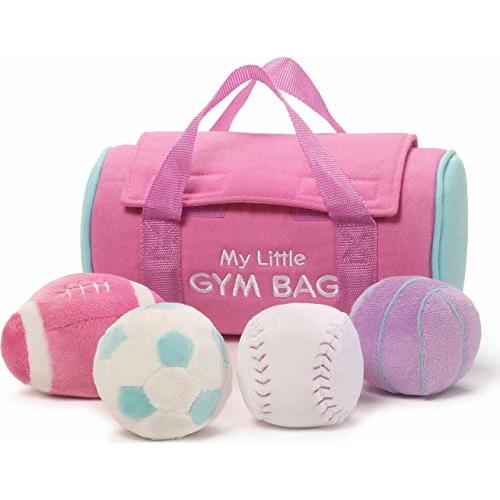 Baby Gund Play Soft My Little Gym Bag 5-Piece Plush Playset with Rattle, Squeaker & Crinkle Plush Toys, Sensory Toy for Babies & Newborns, 8"