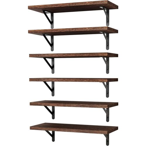 Dark Brown Floating Shelves