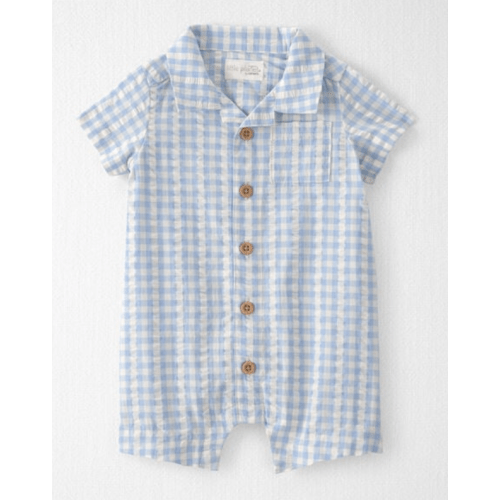 Baby Boy Seersucker Romper Made with Organic Cotton  - Little Planet | Carter's