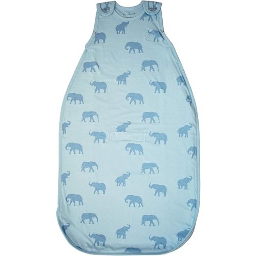 Ecolino GOTS certified Organic Cotton Baby Sleep Sack - 2-Way Zipper Baby Wearable Blanket - Infant to Toddler Sleeping Bag Sack - 2 Months - 2 Years - Elephants