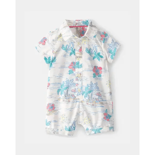 Baby Boy Tropical Beach Short-Sleeve Romper | Carter's