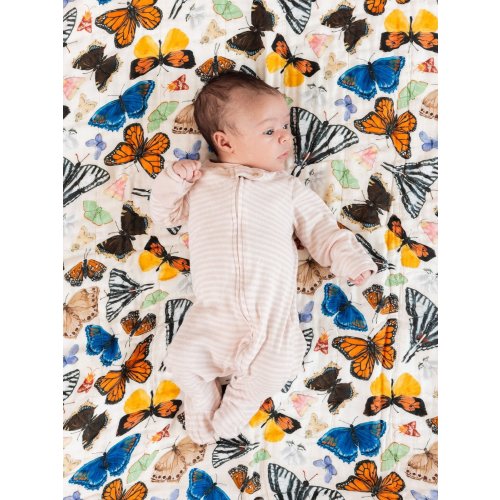 Flutter Friends Butterfly Reversible Baby Quilt - 1canoe2