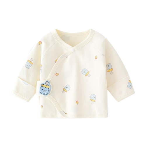 HADST Baby Long Sleeve Side Snap Shirt - Unisex Newborn Girls Boys Kimono Tee Shirts Top 0-3 Months