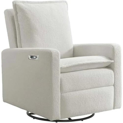 Oxford Baby Uptown Power Recliner/Glider, Boucle White