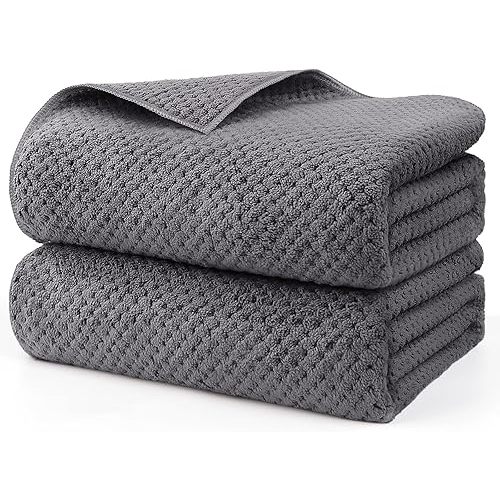 HOMEXCEL Bath Sheets Towels Set Pack of 2 (35 x 70 Inches), Ultra Soft Bath Towels for Bathroom, Lightweight and Quick Drying Towel for Body, Yoga, SPA, Fitness, Grey
