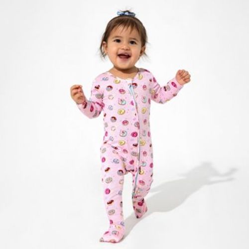 Bellabu Bear Baby Pink Space Donut Bamboo Convertible Footie Pink 0-3 Months