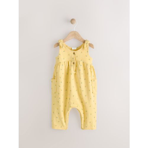 Yellow Lemon Printed Baby Long Leg Rompersuit (0mths-3yrs)