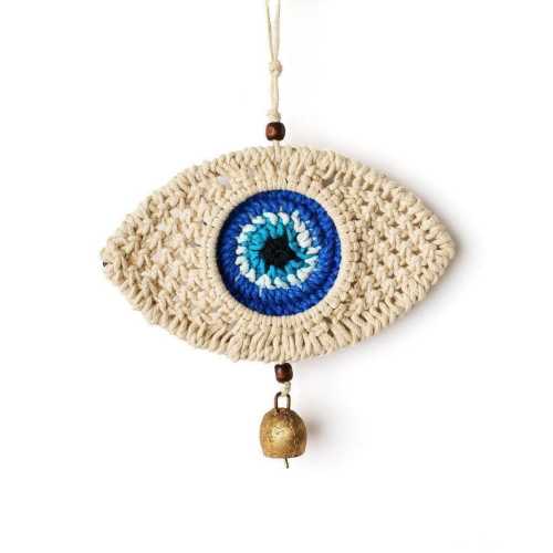 Evil Eye Macrame Wall Hanging, Evil Eye Decor, Hippie Home Decor, Spiritual Wall Hanging, Protection Wall Art, Protection Wall Talisman