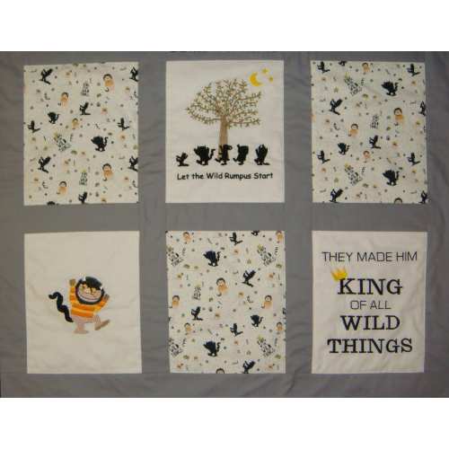 Made to order - Embroidered Where the Wild Things Are Baby Quilt /Blanket - Personalized with Name - fabric choices - Boy or Girls
