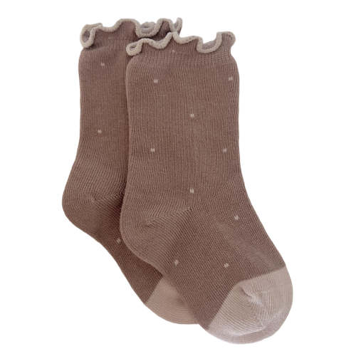Lettuce Edge Socks, Dainty Dot Coffee