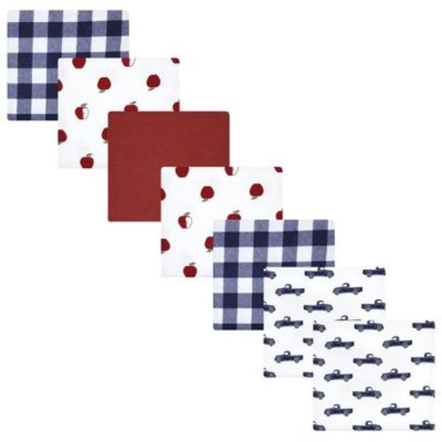 Luvable Friends Hudson Baby Flannel Receiving Blankets 7pk, Red Apple Orchard