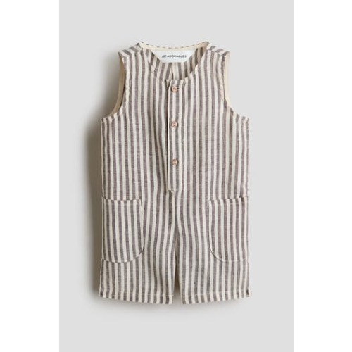 Linen Romper Suit, Newborn