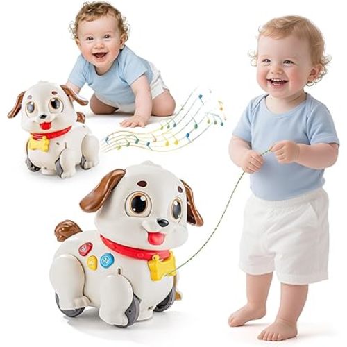 HOLA Baby Toys 6-12 Months Musical Dancing Puppy Tummy Time Toy, Toddler Learning Toys for 1 Year Old Girl Boy, 1st Birthday Gift for Boys & Girls Christmas Stocking Stuffers