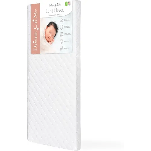Dream On Me Luna Haven 2" Cradle Mattress, Waterproof Cover, Fiber Core, Greenguard Gold Certified, Proudly Made in USA
