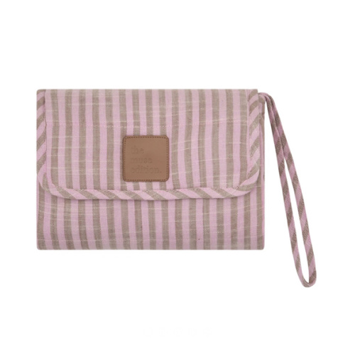 Mocha Stripe Linen Change Mat