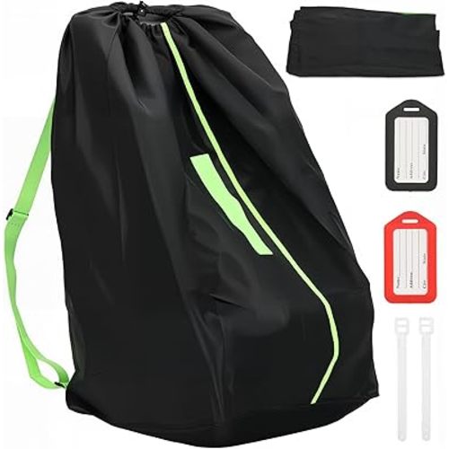 Saranna Car Seat Travel Bag for Airplane: Car Seat Bags for Air Travel Fit All Car Seats, Infant Carriers & Booster Seats,Large Car Seat Bags for Air Travel with Shoulder Straps and 2pcs Luggage Tags