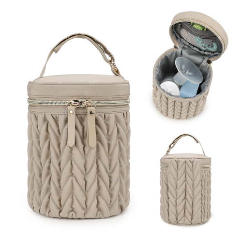 Insulated Baby Bottle Bag, 5.5"×7.48" Breastmilk Cooler Bag with Food-Grade PEVA Lining, Waterproof 300D Polyester Milk Bottle Tote for Nursing Mom, Multi-Use Insulated Lunch Bag for Work/Picnic/Camp