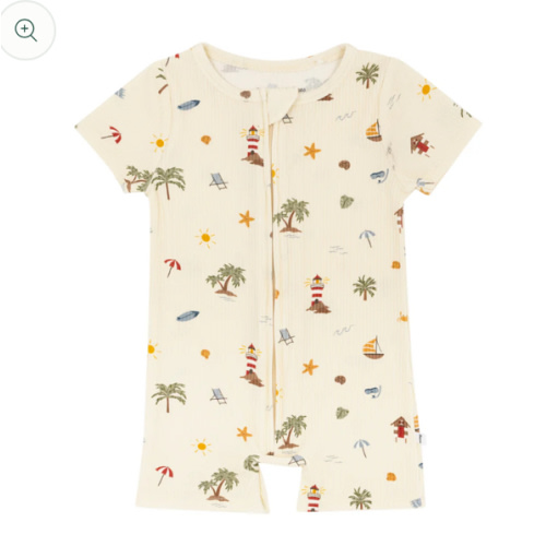 Beach Days Small Ribbed Summer Zip Romper
