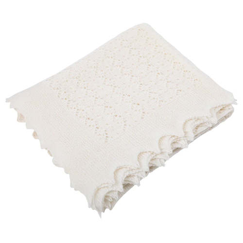 Cosy White Cashmere Baby Shawl by G.H.Hurt & Son