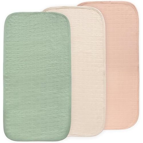 mushie Water Repellent Changing Pad Liners | Cotton (Blush Combo)