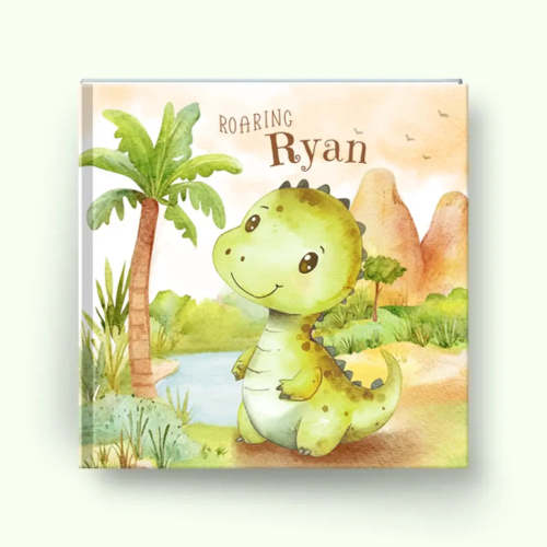 Personalized Dinosaur Storybook – Custom Name Adventure with a Cute Little Dino – My Story Tale