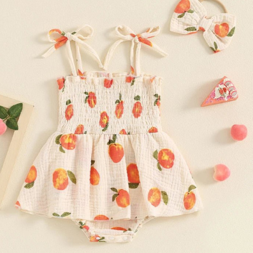 Peachy Keen Onesie Dress & Bow (Fast Ship) – The Ollie Bee