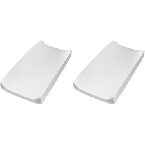 HonestBaby Unisex Baby Organic Cotton Changing Pad Cover and Toddler Sleepers, Bright White, One Size US (Pack of 2)