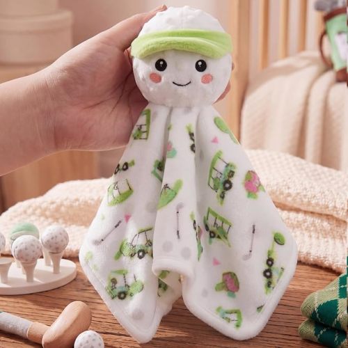 11 Inch Golf Plush Baseball Baby Lovey, Golf Blanket for Baby, Soft Security Throw Blanket for Comforting Loveys for Boys and Girls, Newborn Gift