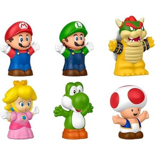 Fisher-Price Little People Toddler Toy My Mario 6-Piece Character Figure Set for Preschool Pretend Play Kids Ages 18+ Months