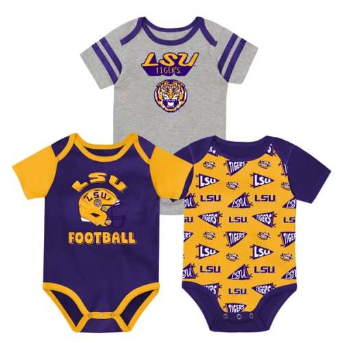 LSU Tigers Outerstuff Newborn Star Player Three-Piece Bodysuit Set - Purple