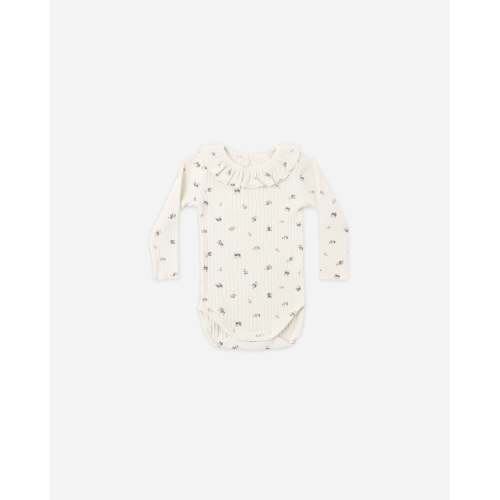 Ruffle Collar Bodysuit Natural Ditsy – Rylee + Cru