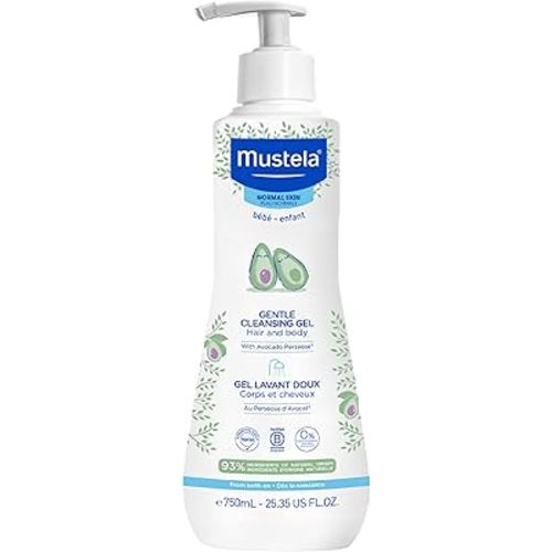 Mustela Baby Gentle Cleansing Gel - Baby Hair & Body Wash - with Natural Avocado fortified with Vitamin B5 - Biodegradable Formula & Tear-Free - 1 or 2-Pack - Various Sizes