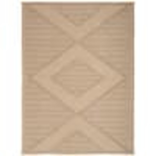 Nourison Washable Jute Natural Beige 5 ft. x 7 ft. Geometric Diamond Contemporary Area Rug 905079