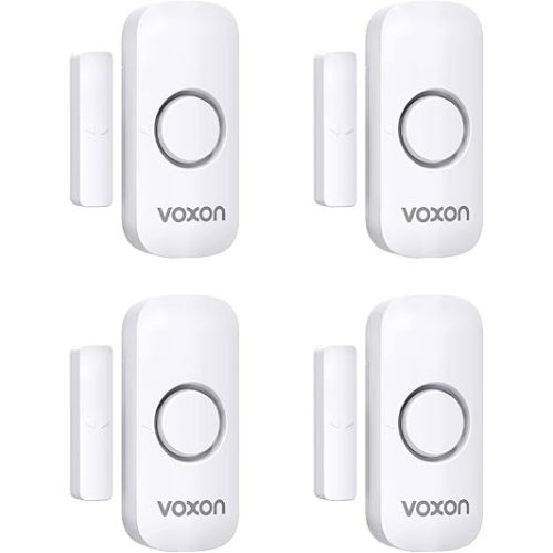 Door Window Alarm for Kids Safety, VOXON Door Alarm for Home Security Personal Security Window Alarms Sensor Burglar Door Alarm for Home, Cars, Sheds, Caravans DIY Kit Pack of 4