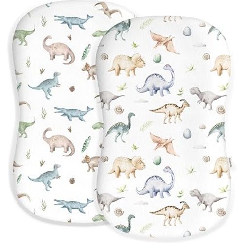 Baby Lounger Cover for Boys and Girls, Soft Breathable Polyester Cover, Fits Most Lounger Pillows, Cute Patterns, Durable and Machine Washable (Dino Pals, Envelope)