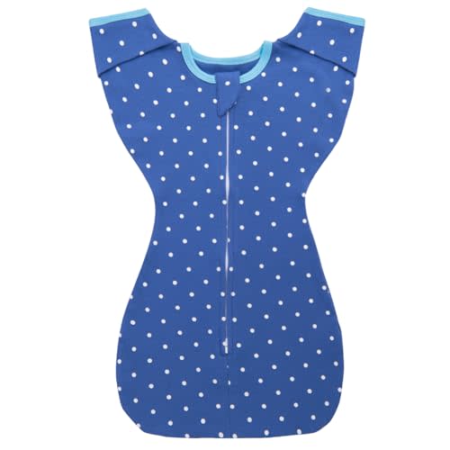 elaia Transitional Swaddle Arms Up Design with Half Sleeves and Mitten Cuffs, 100% Cotton Baby Swaddles with 2-Way Zipper