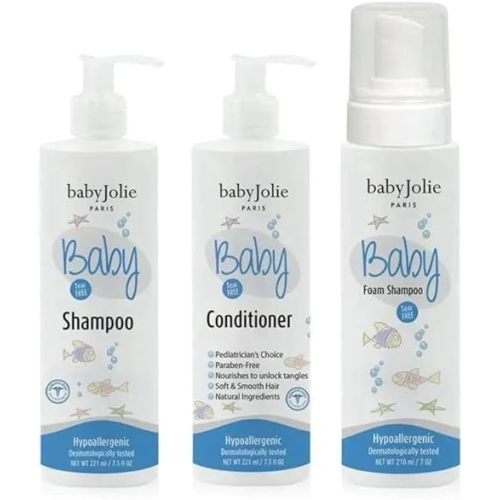 Baby Jolie - Hair Care Set For Infant And Toddlers (Shampoo, Conditioner & Foam Shampoo),