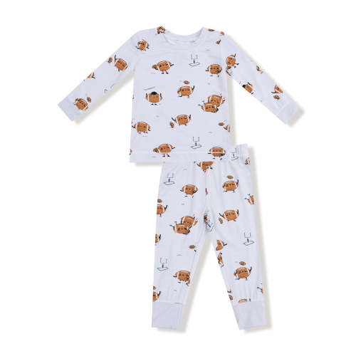 Long Sleeve Loungewear Set, Footballs Playing Football