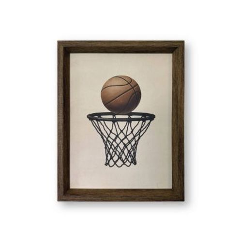 Petal Lane 11"x14" Basketball Net Dimensional Rustic Frame Wall Art