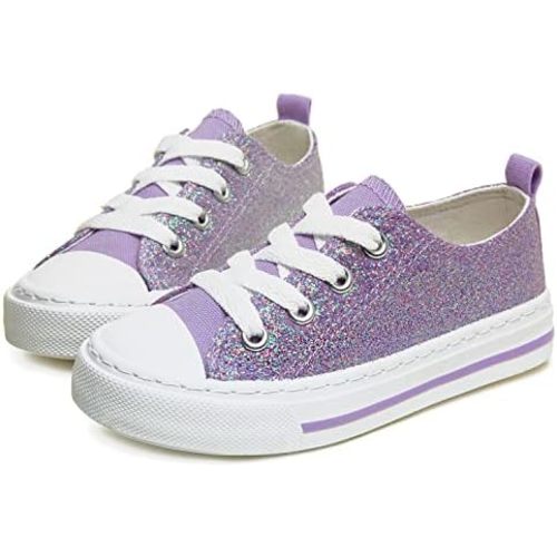 ToandonToddler Kids Sneakers Sparkle Fashion Glitter Sequins Canvas Shoes