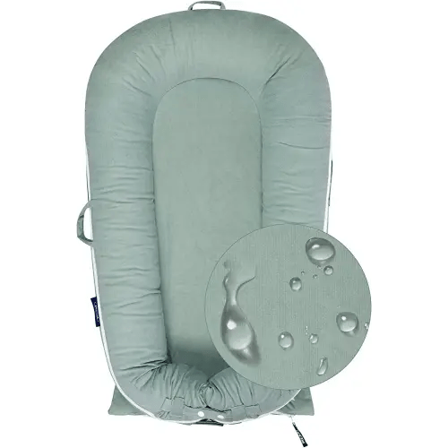 Waterproof Corduroy Lounger Cover for Dockatot Deluxe+ Docks | MEXXI Breathable Cotton Baby Lounger Extra Cover | Hypoallergenic Baby Nest Replacement Cover (Cover Only) (Sage Green)
