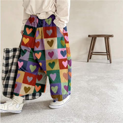 Baby & Kids Heart Check Print Pants