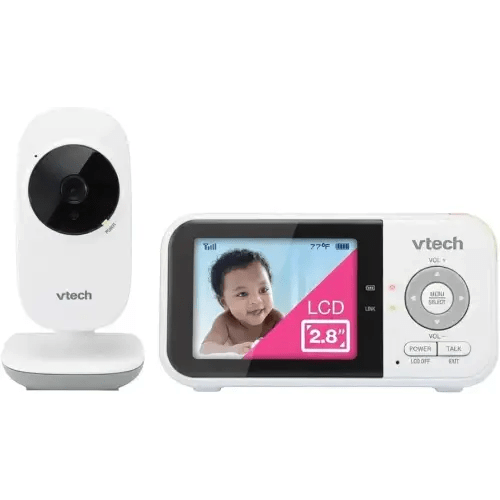 VTech VM819 Baby Monitor with Camera and Audio, 2.8” Screen Portable Baby Camera, Night Vision, 2-Way Audio, Temperature Sensor and Lullabies, Secure Transmission No WiFi, Ideal for Baby/Elderly/Pet