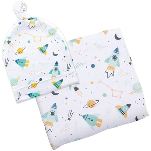 Stephen Joseph Blanket & Beanie Set, Space