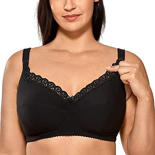 Gratlin Women's Plus Size Cotton Nursing Bra Wireless Breastfeeding Maternity Bras
