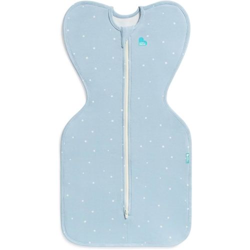 Love to Dream Swaddle Up Original, Arms Up Position, Light and Ultra Breathable Cotton - Wearable Blanket - 1.0 TOG - (20-24°C) Ideal for Moderate Temps (Twinkle Powder Blue, Small, 3.5–6kg)