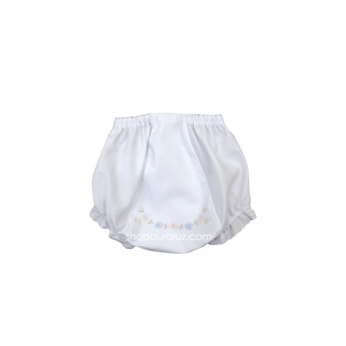 Auraluz Panty...White with scallops and embroidered flowers – AURALUZ
